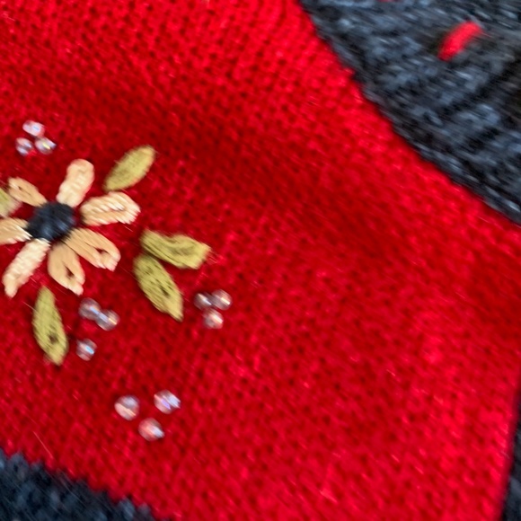 🐱 VINTAGE HEIRLOOM COLLECTIBLES HEART SWEATER SIZE X-LARGE - Picture 8 of 10